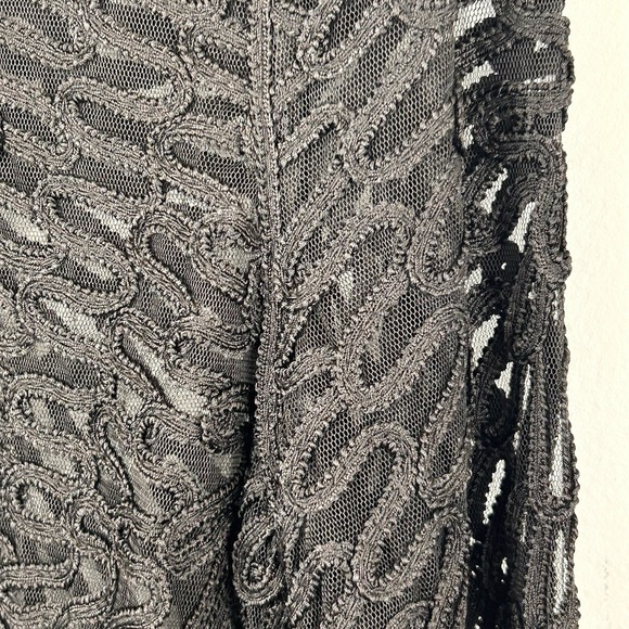Black Lace Crochet jacket cardigan sheer hooke at top only Modelia XL Beautiful - Picture 6 of 11